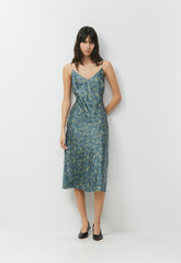 Court Satin Dress - BLUE MIRAGE / YELLOW