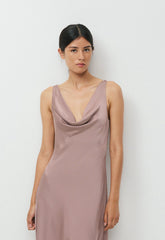 Delilah Satin Dress - DUSTY MAUVE