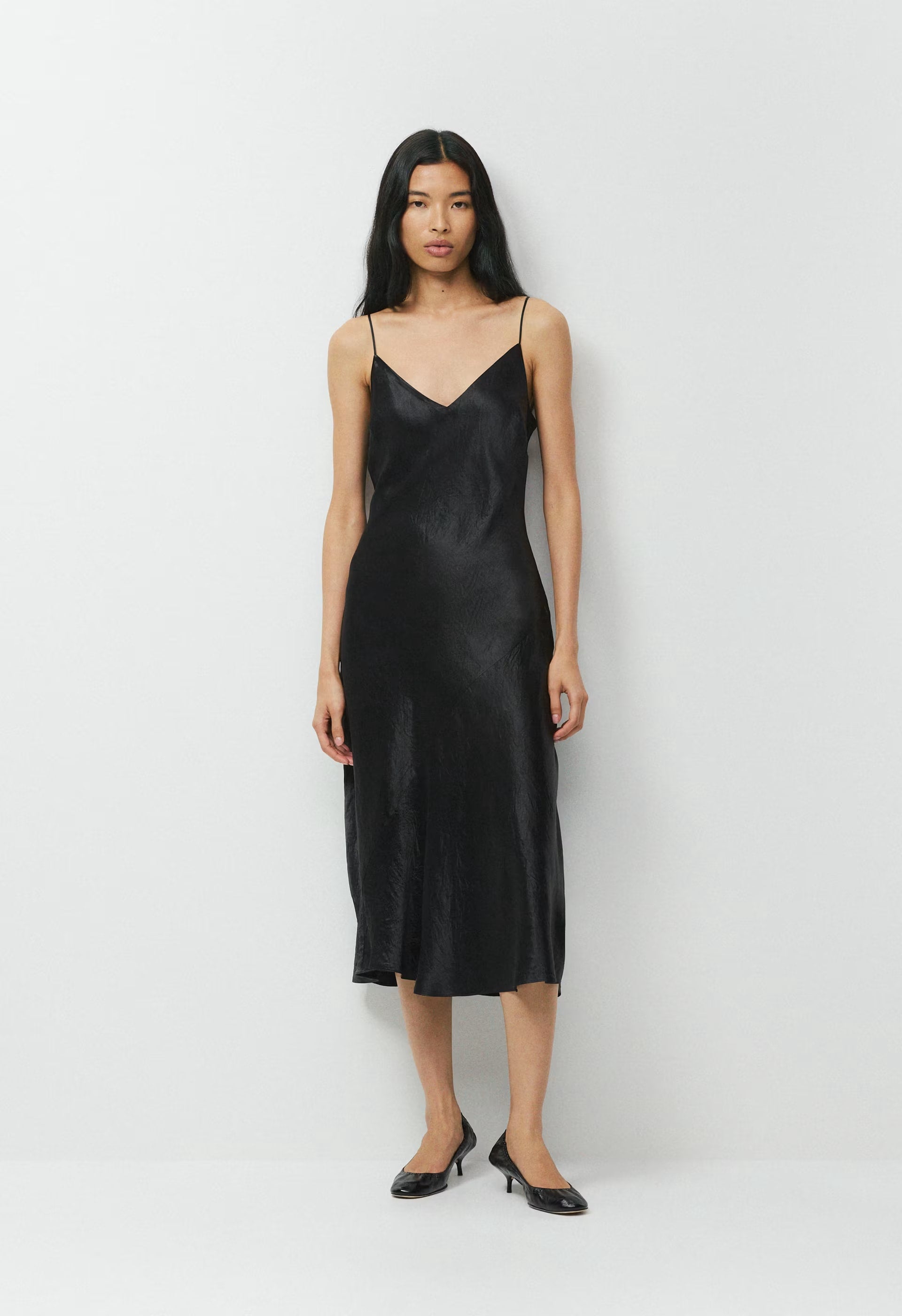 Court Satin Dress - BLACK