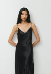Court Satin Dress - BLACK
