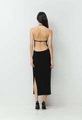 Smooth Matter™ Silhouette Halter Dress - BLACK