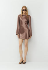 Choreo Satin Dress - DUSTY MAUVE