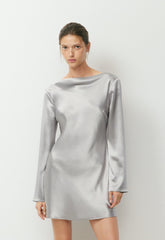 Choreo Satin Dress - MONUMENT GREY
