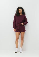 Cozy Sweatfleece Perfect Hi-Rise Mini Short - GALA PLUM