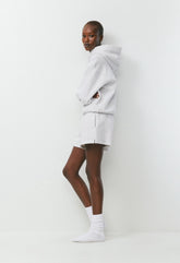Cozy Sweatfleece Mega Hi-Rise Mini Short - HEATHER CLOUD WHITE