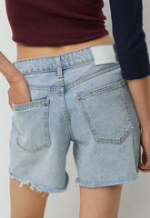 Denim Forum The Ex-Boyfriend Hi Mid-Thigh Denim Short - 15 YRS BRL THR BLEU