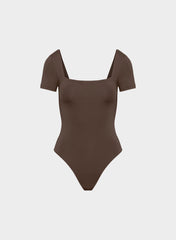 Original Contour Manner Squareneck Bodysuit - RICH MOCHA BROWN
