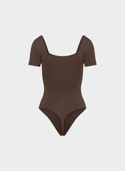 Original Contour Manner Squareneck Bodysuit - RICH MOCHA BROWN