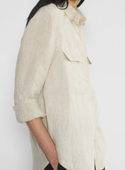 Utility Linen Shirt - NATURAL ECRU