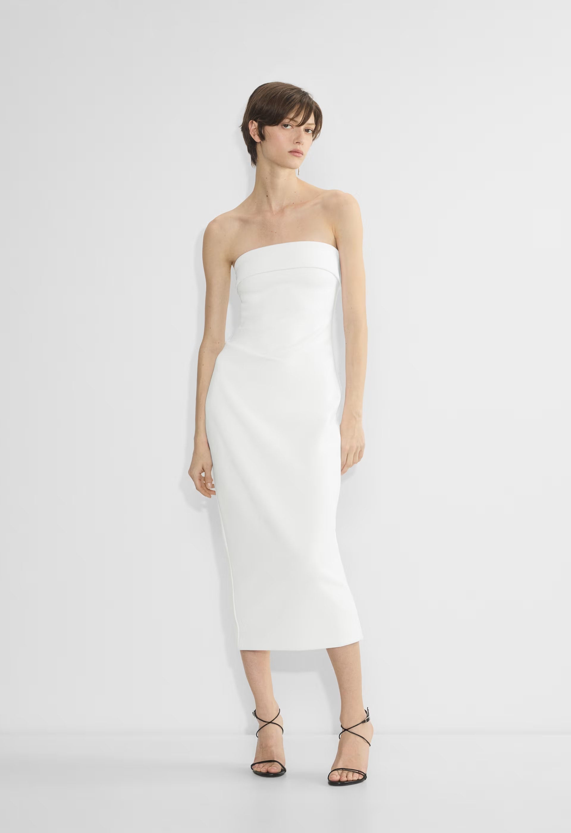 FigureKnit™ Eyecatcher Dress - BRIGHT WHITE