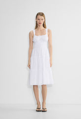 Martine Poplin Midi Dress - BRIGHT WHITE