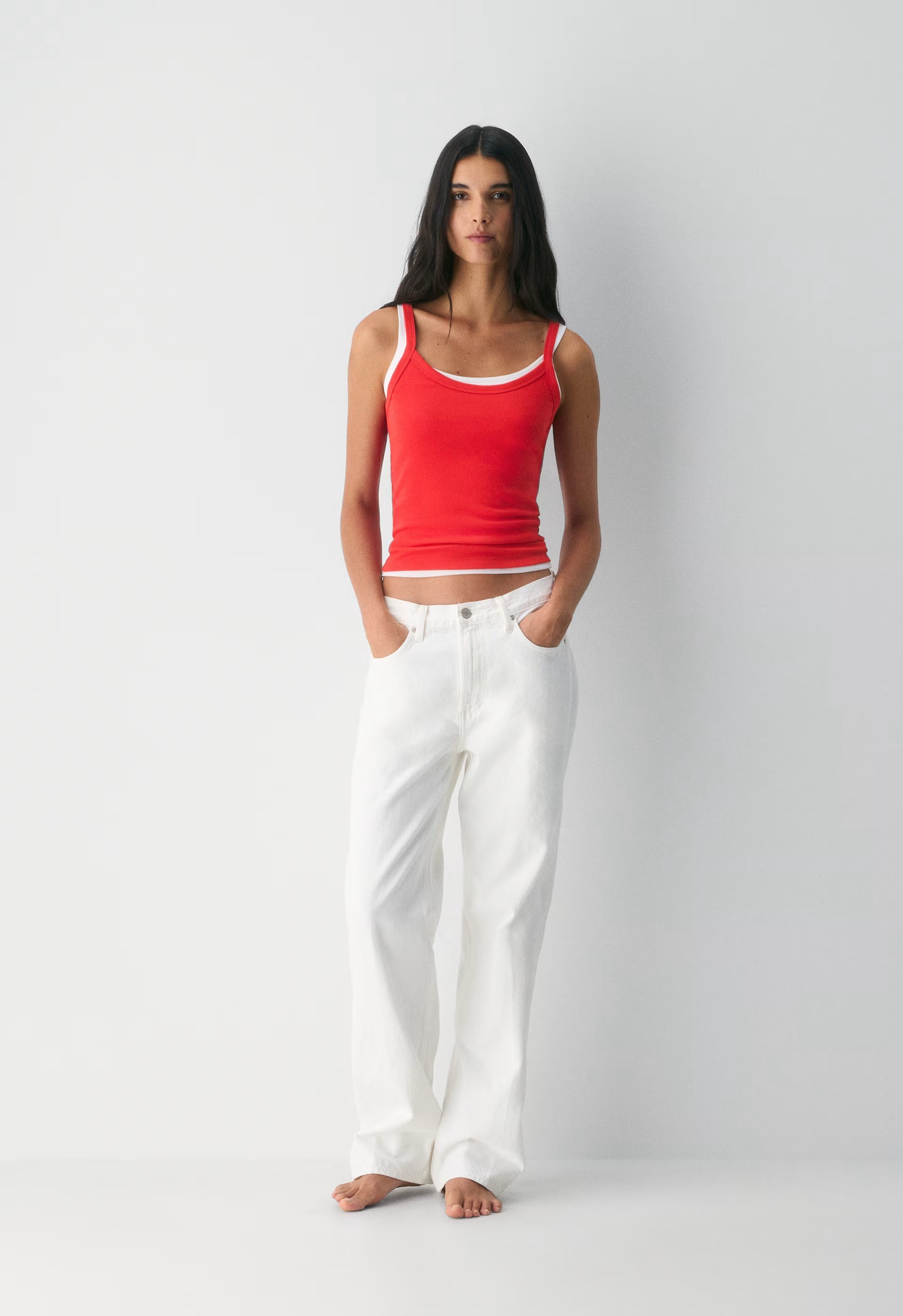 HomeStretch™ Rib Spectrum Cami Tank - CHERRYBOMB RED