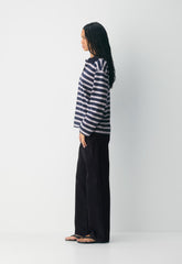InterLock Cotton Eton Longsleeve - DRK NGT NVY/VLL PNK