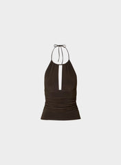 Smooth Matter™ Odeum Halter Top - RICH MOCHA BROWN