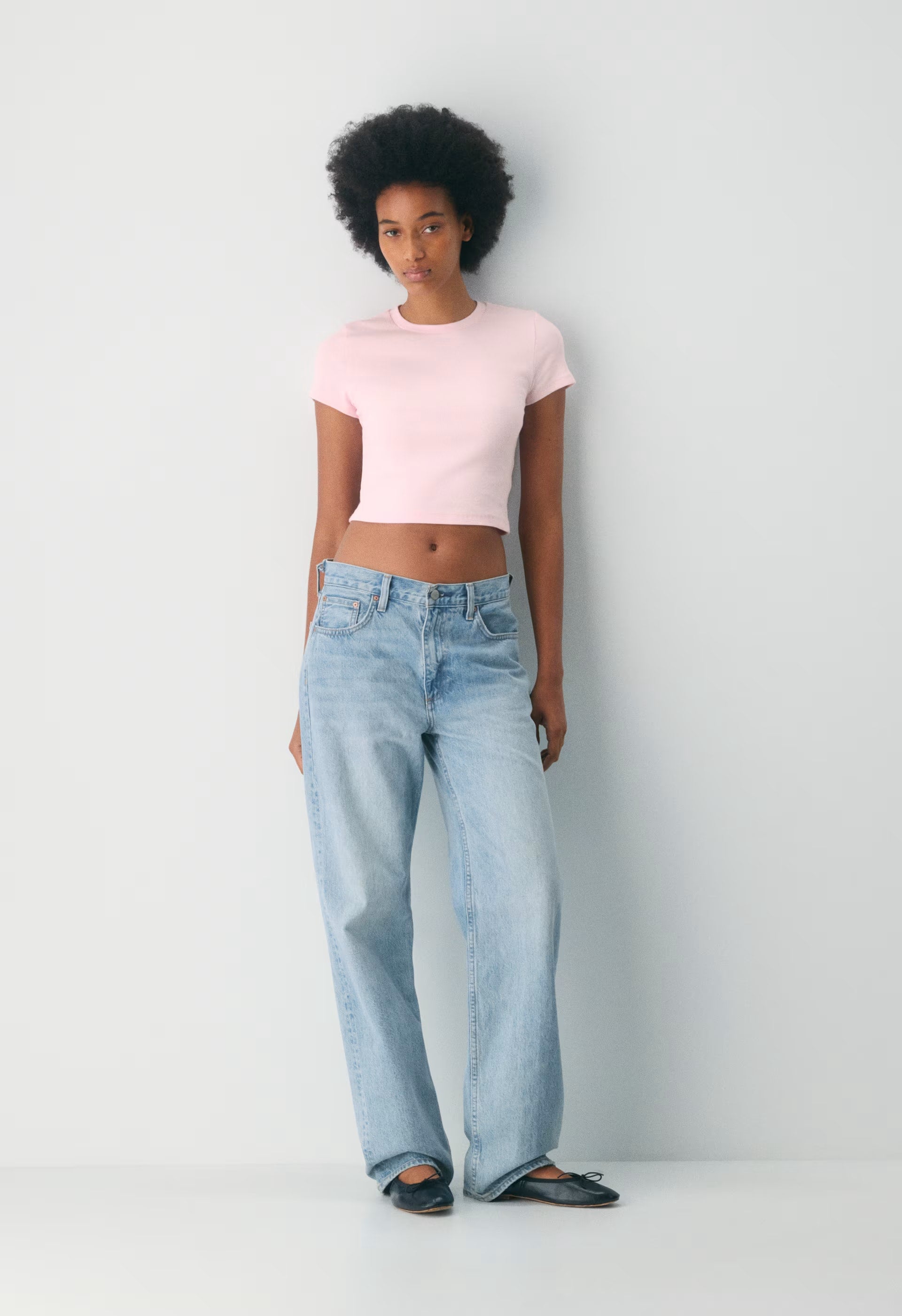 HomeStretch™ Rib Tune Waist T-Shirt - VILLA PINK