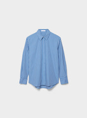 New Essential Relaxed Poplin Shirt - MTLND STRP FR BLU/WHT