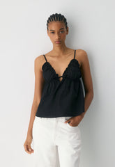 Caviar Poplin Camisole - BLACK