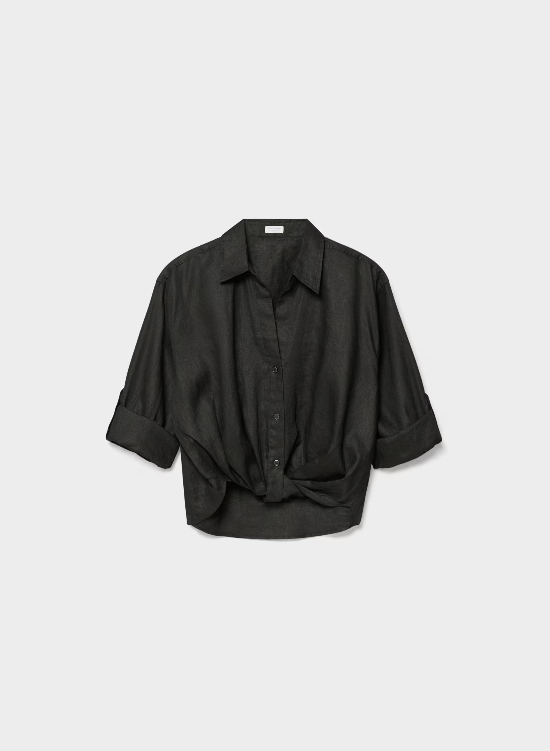 Portofino Linen Shirt - BLACK