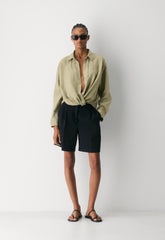 Portofino Linen Shirt - MARTINI OLIVE
