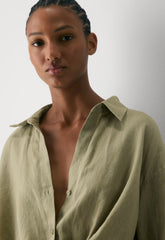 Portofino Linen Shirt - MARTINI OLIVE