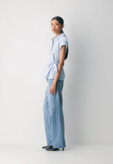 Blueprint Poplin Shirt - INGRD STRP CF BL/B WH