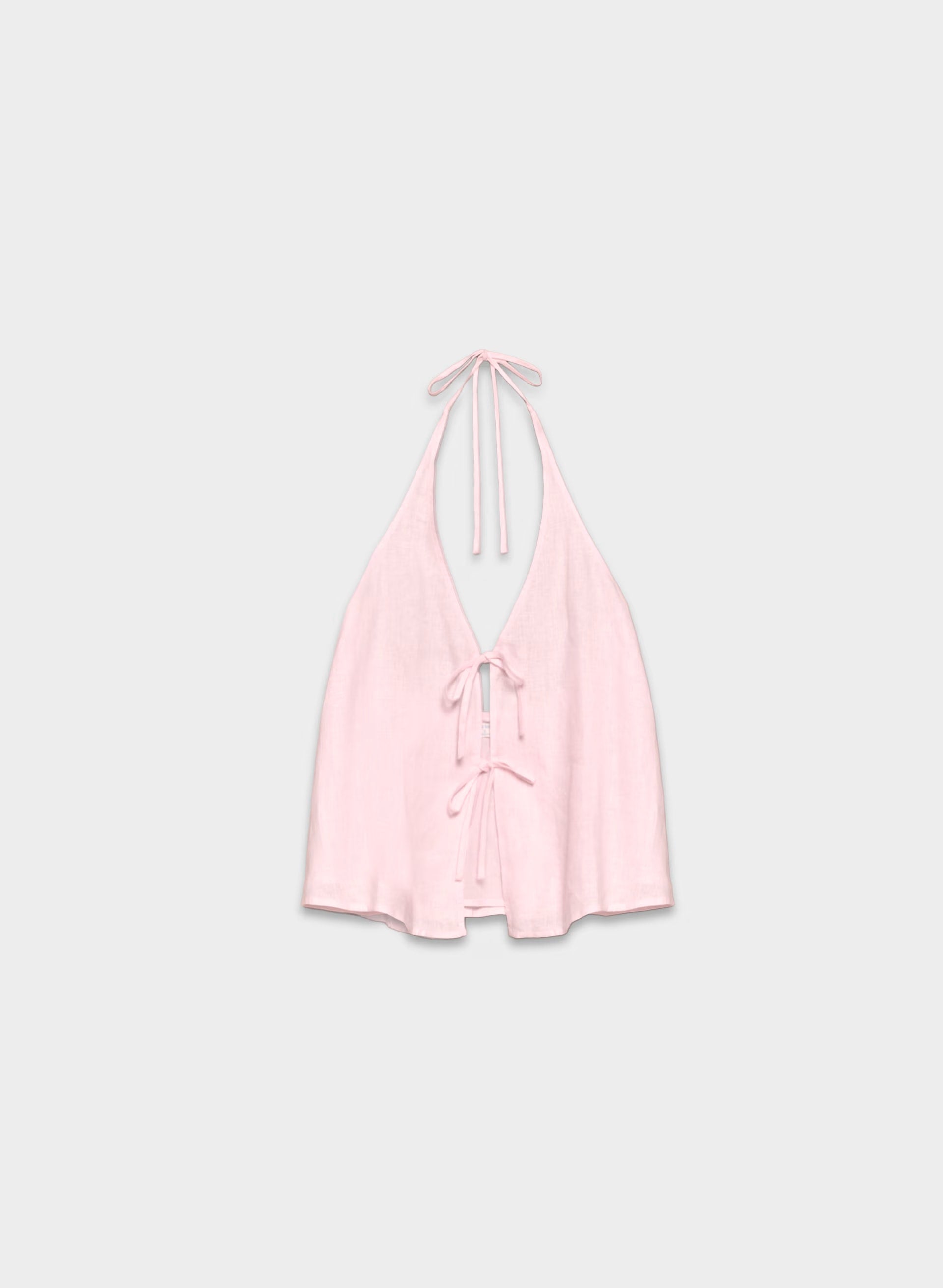 Rove Linen Halter Top - VILLA PINK