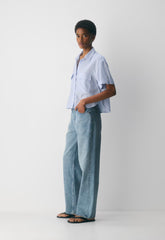 Reporter Shirt - WLSN STRP CRFL BL/WHT