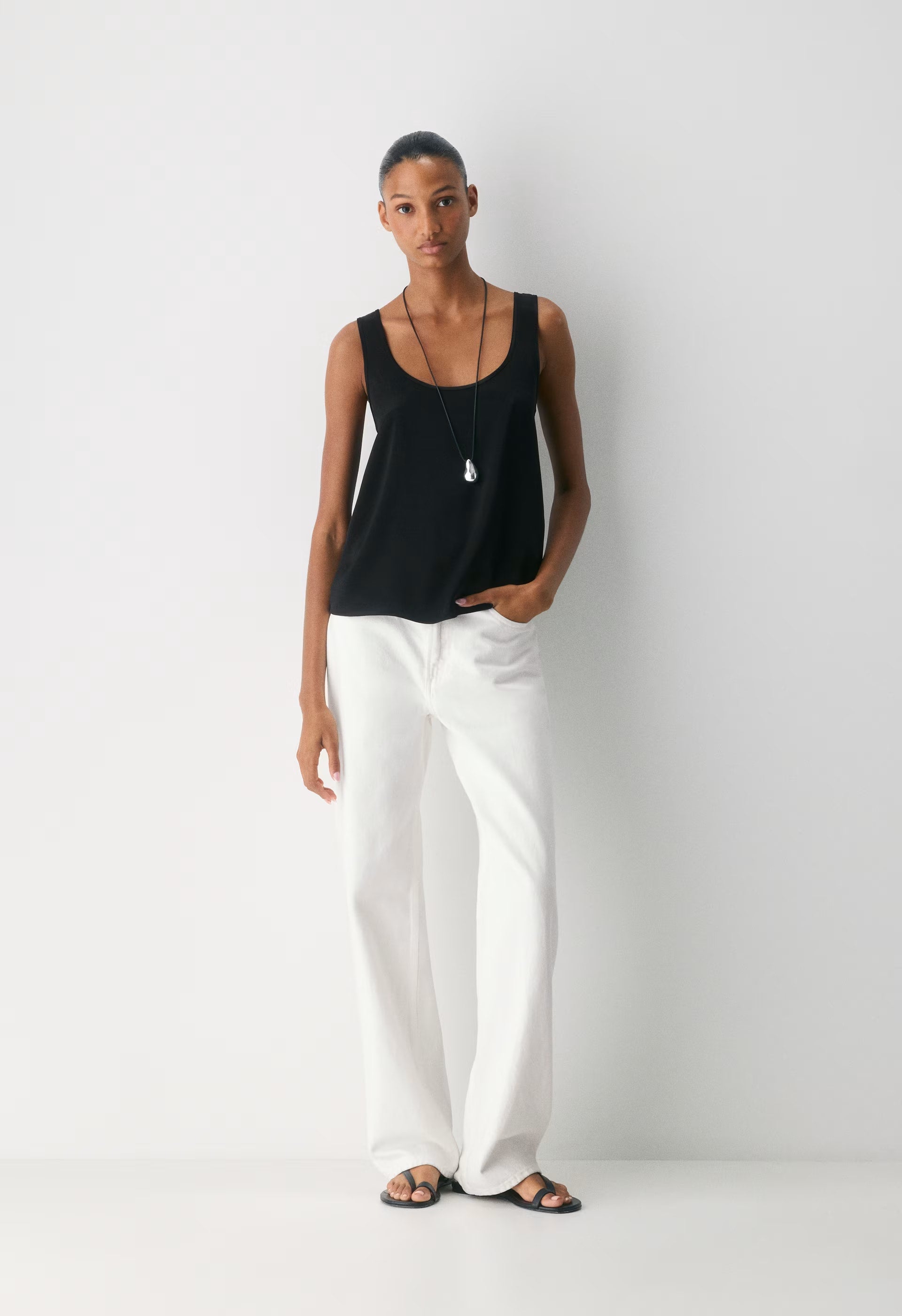 Asset Satin Top - BLACK
