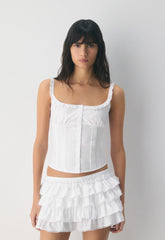 Gumdrop Poplin Top - BRIGHT WHITE
