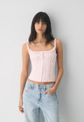 Gumdrop Poplin Top - VILLA PINK