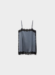 Serif Satin Camisole - VINTAGE NAVY/ BLACK