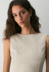 Enigma Linen Top - CBT STRP UNDYD ECR/WT