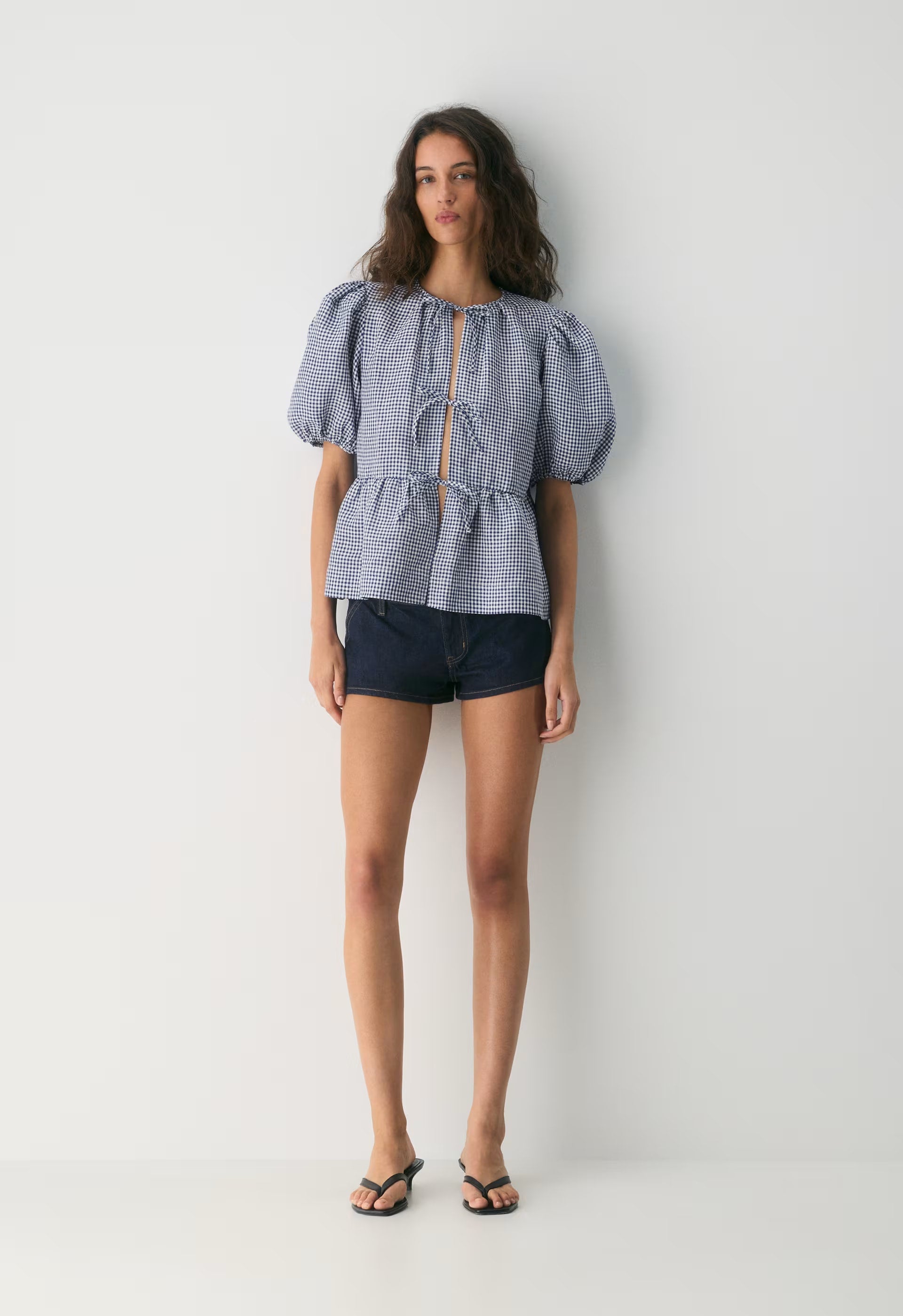 Violette Linen Blouse - SRPN CK LT BRH/HBR NVY