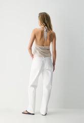 Maisonique Silk Halter Top - MTRPLS TP/ MTRPLS TP