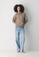 Cozy Sweatfleece Perfect Hoodie - NOMAD TAUPE