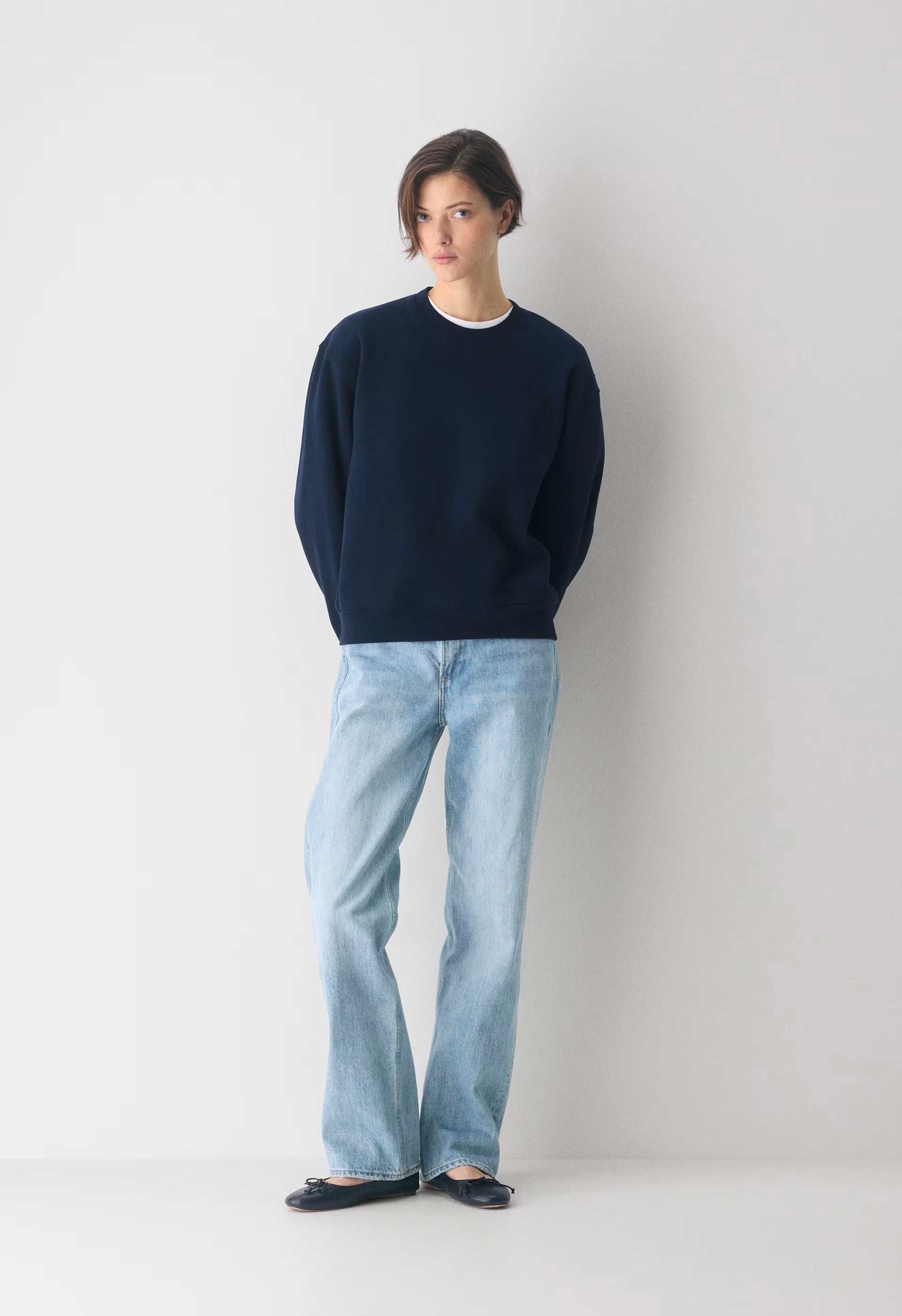 Cozy Sweatfleece Perfect Crew Sweatshirt - ADMIRAL