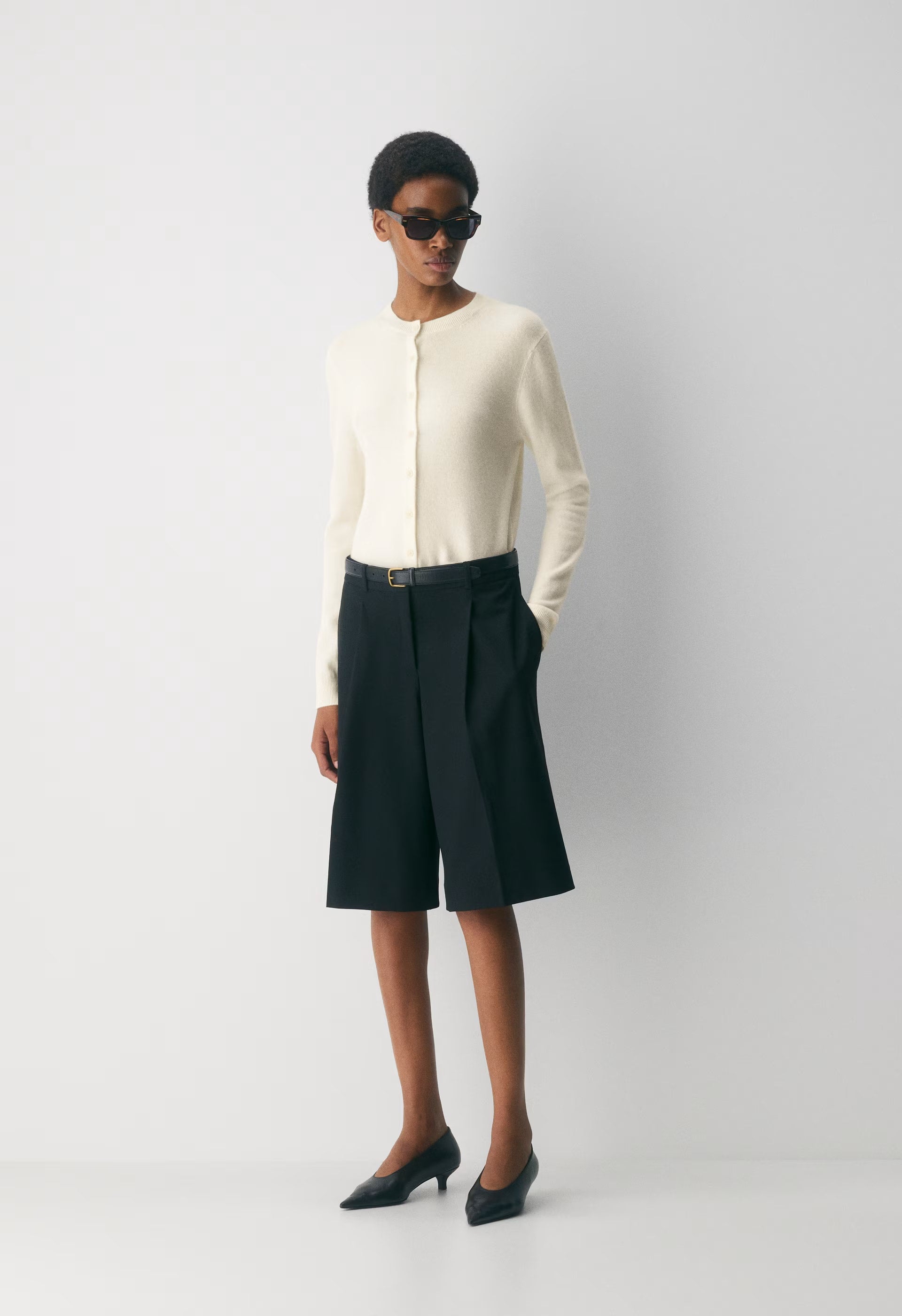 Bare Cashmere Noteworthy Cardigan - LIGHT BIRCH