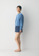 Cozy Sweatfleece Perfect Crew Sweatshirt - NO-STRESS LIGHT BLUE