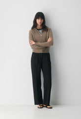 Essential Cashmere Idyllic Zip Hoodie - HEATHER FOLIO TAUPE