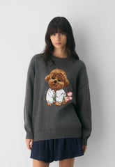 Cotton Charm™ Peggy Icon Sweater - RIPPLE BLUE/BEAR