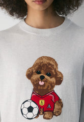 Cotton Charm™ Prep Icon Sweater - HTHR CLD WT/FLSHNG RD