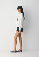 Cotton Charm™ Prep Icon Sweater - H CLD WHT/ TEDDY BEAR