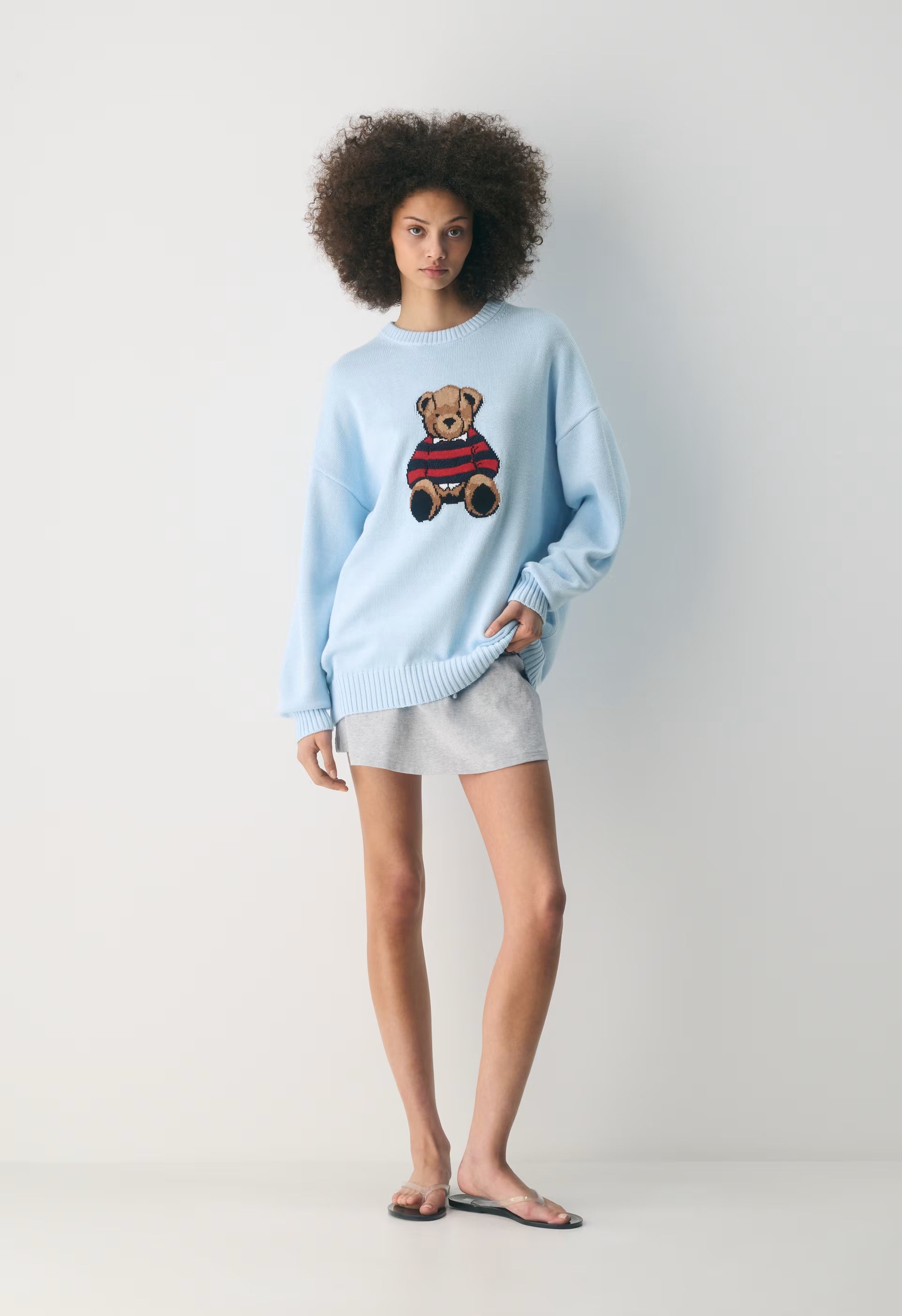 Cotton Charm™ Peggy Icon Sweater - VILLA BLUE/TEDDY BEAR