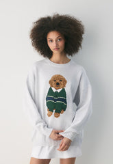 Cotton Charm™ Peggy Icon Sweater - H CLD WHT/HARLEY