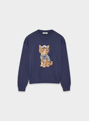 Cotton Charm™ Prep Icon Sweater - HARBOUR NAVY/ BROWN