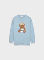 Cotton Charm™ Peggy Icon Sweater - RIPPLE BLUE/BEAR