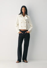 The Esquire Short Trench Coat - City Twill - LIGHT BIRCH