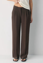 The Effortless Pant™ Lo-Rise - Crepette™ - RICH MOCHA BROWN
