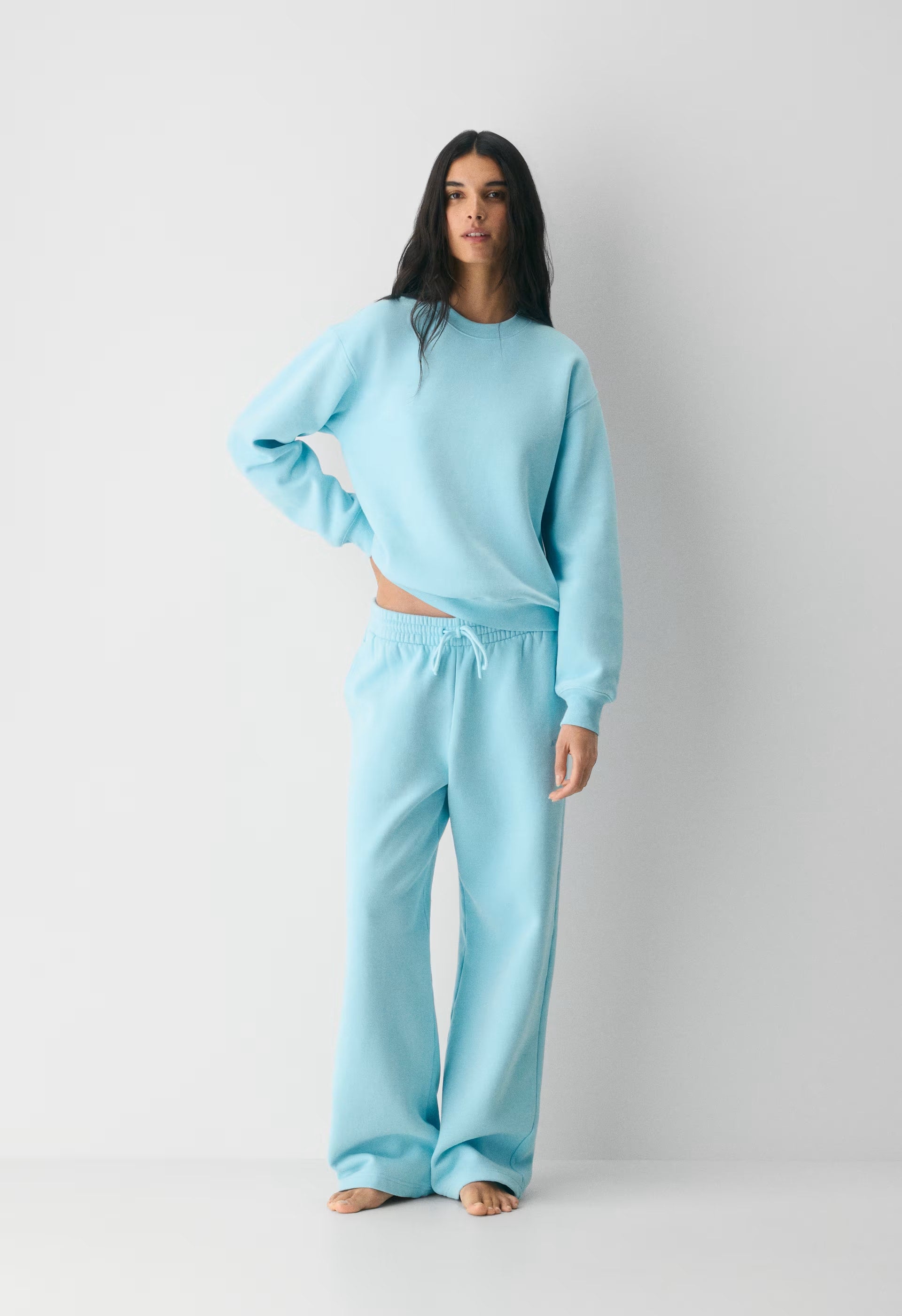 Cozy Sweatfleece Boyfriend Wide Sweatpant - PANORAMA BLUE
