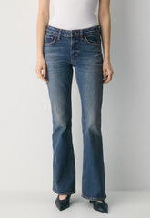 Denim Forum Denise Mid-Rise Flare Jean - VINTAGE DARK BLUE